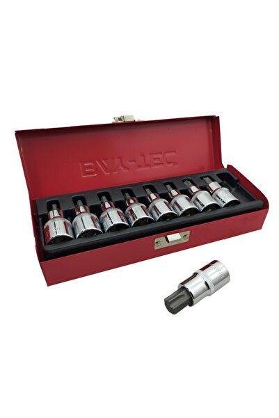 TORK Lokma Seti 1/2 9 Parça T-60 Lokma Kolu Cırcır Anahtar Seti