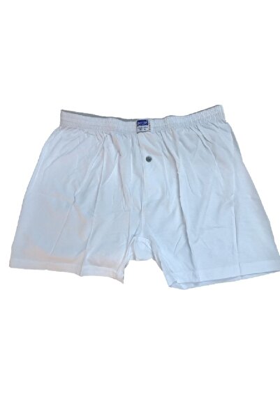 Berrak Erkek Beyaz Pamuklu Düğmeli Boxer 6lı