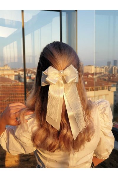 Melkady Aksesuar Melkady 174 - Vintage Bow Scarf Mechanical Buckle