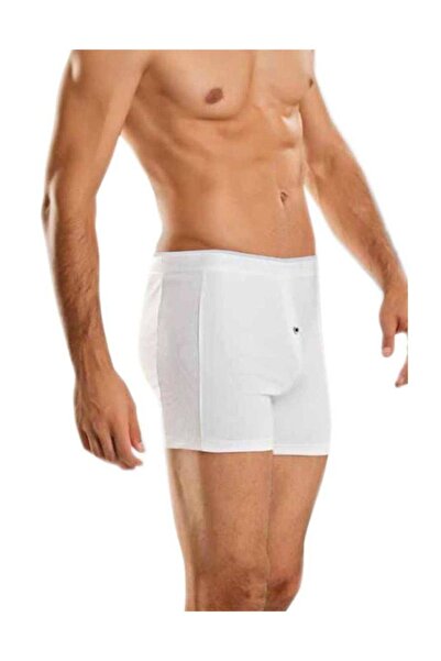 Berrak Pack of 7 1059Men's White Lycra Buttoned Boxers