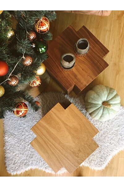 Dipole Furniture Artı 01 Doğal Ahşap Meşe Kaplama Sehpa