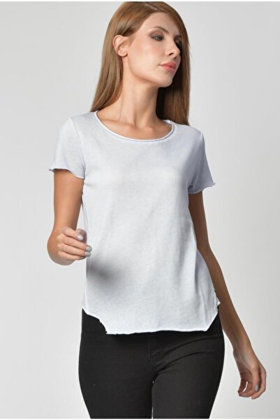 Cotton Candy Жіноча футболка з широким коміром кольору льоду