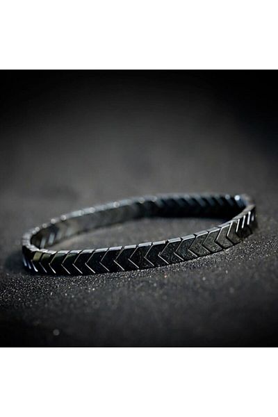 Zuk Collection Hematite Stone Natural Stone Bracelet with Gift Box Istliv