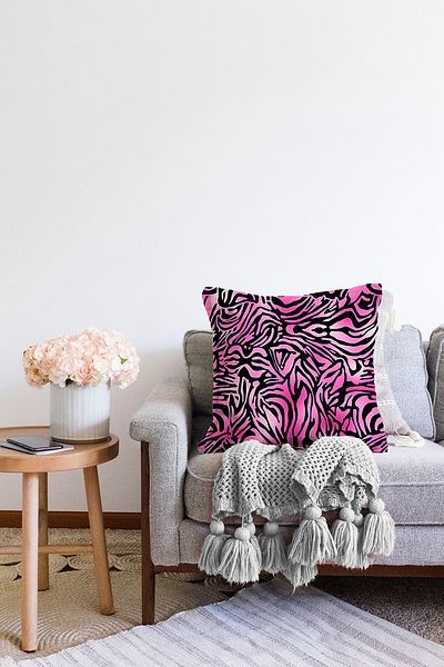 Realhomes Husă de pernă cu design special cu două fețe, imprimată digitală, modernă, tricotată Raschel