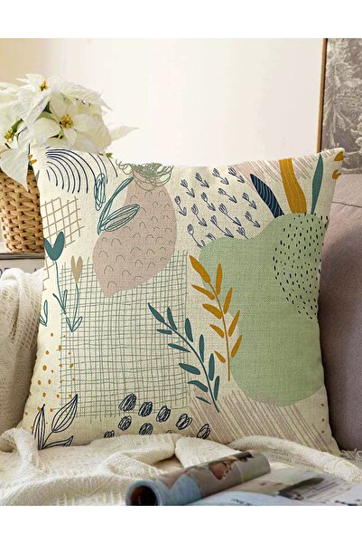 Realhomes Çift Taraflı Dijital Baskılı Özel Renkli Raşel Örme Kırlent Kılıfı