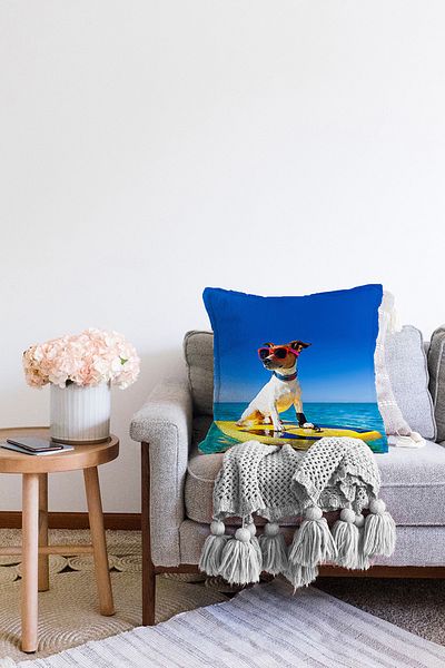 Realhomes Husă de pernă tricotată Raschel, cu imprimare digitală, modernă, cu două fețe