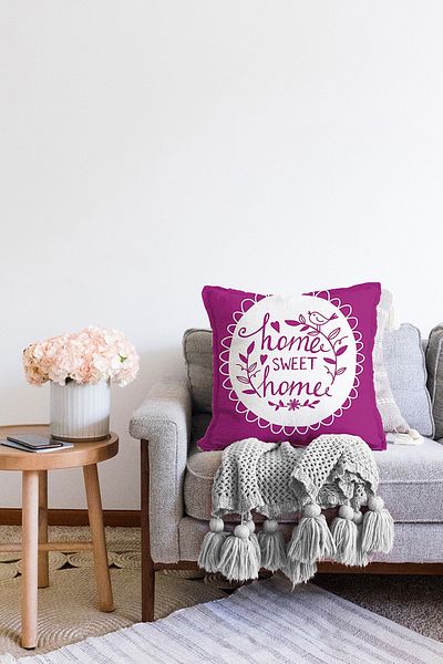 Realhomes Home Sweet Home Imprimat digital cu două fețe decorative Raschel tricotat pernă Husă de pernă