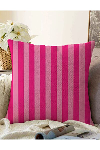 Realhomes غطاء وسادة محبوك بتصميم عصري باللون الوردي الفيكتوري على الوجهين مط...