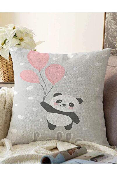 Realhomes Dvostrani leteći baloni i slatka panda šara, navlaka za jastuk od r...