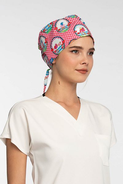 Owlet Medikal Pelican Patterned Pink Surgical Bonnet