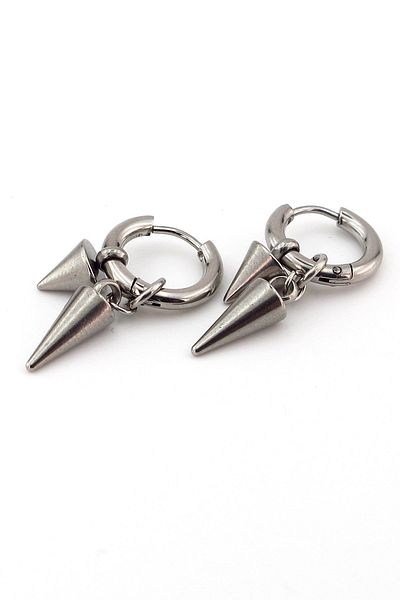 Solfera E813 - Stainless Steel Earrings, Dangle and Pointed End Punk Design