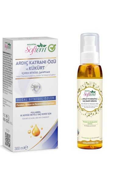Softem 125 Ml Herbal Shampoo - Hair Care Serum with Juniper Tar, Sulfur, Argan and Keratin