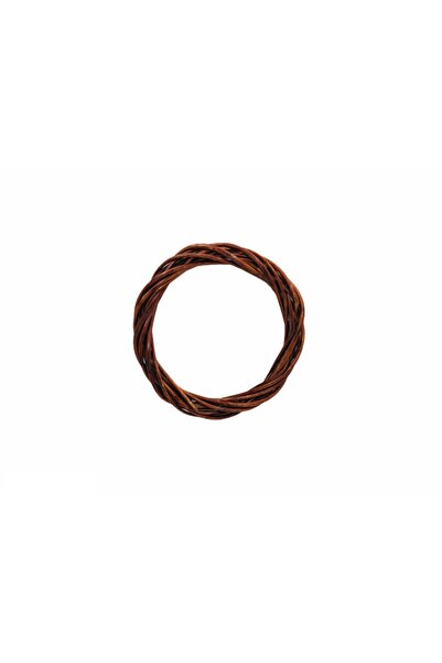Generic Brand Natural Wooden Bamboo Door Ornament Wreath 25cm Brown