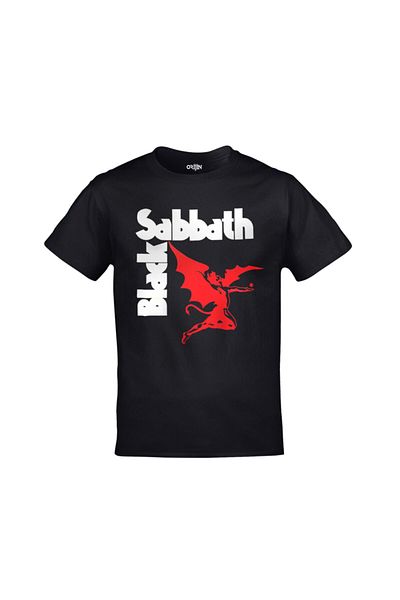 Orijin Tekstil Μπλουζάκι Unisex Μαύρο Μαύρο Sabbath με τυπωμένο λογότυπο
