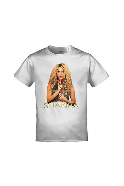 Orijin Tekstil Unisex White Shakira Printed Tshirt