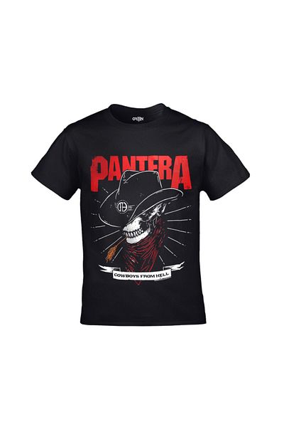 Orijin Tekstil Unisex Μαύρο μπλουζάκι Pantera Cowboys From Hell με στάμπα