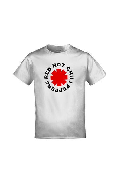 Orijin Tekstil Μπλουζάκι Unisex Λευκό Κόκκινο Hot Chili Peppers με τυπωμένο λογότυπο
