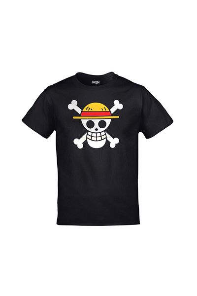 Orijin Tekstil Μπλουζάκι Unisex Μαύρο One Piece με λογότυπο