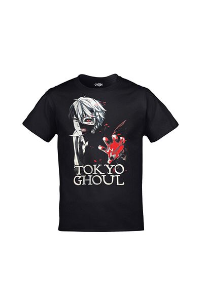 Orijin Tekstil Unisex Black Tokyo Ghoul Printed T-Shirt