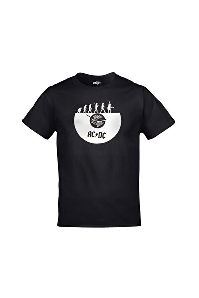 Orijin Tekstil Unisex Black Evolution Printed Tshirt