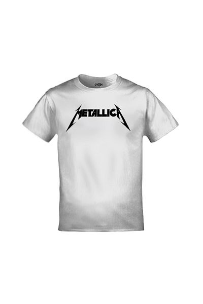 Orijin Tekstil Μπλουζάκι Unisex White Metallica με τυπωμένο λογότυπο