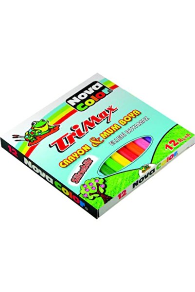 Nova Color Trimax 12 Colors Erasable Pastel Crayon