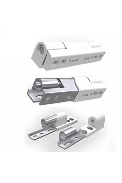 abnturk Set 10 Adet Beyaz Pvc Doğrama Menteşesi 90mm Içi Tam Çelik