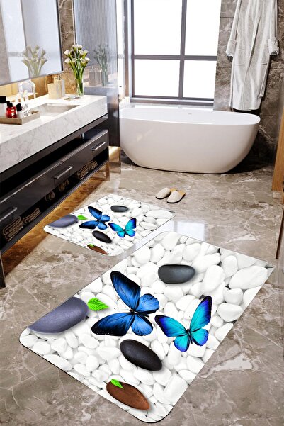 MEKTA HOME Set covoraș de baie 3-D Fluture și Piatră Mktbp-001 60x100/50x60