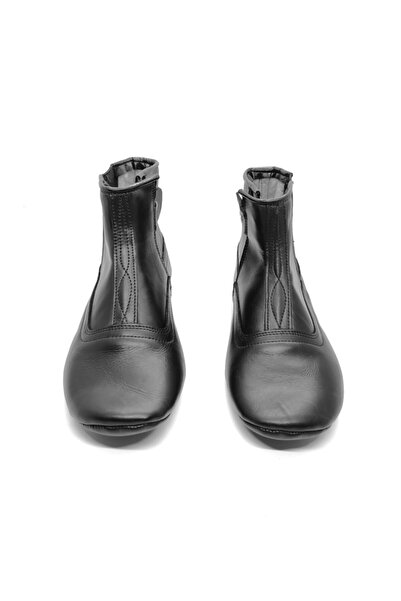 DERİHOME Derihome Hakiki Deri Unisex Siyah Lastikli Kalın Mest