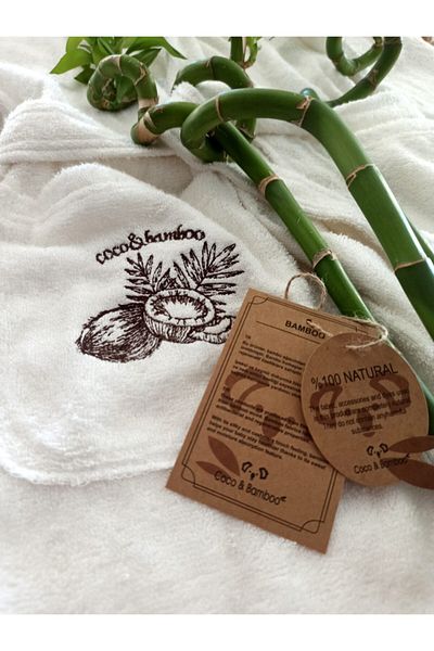 Coco & Bamboo Unisex Children's White Bathrobe