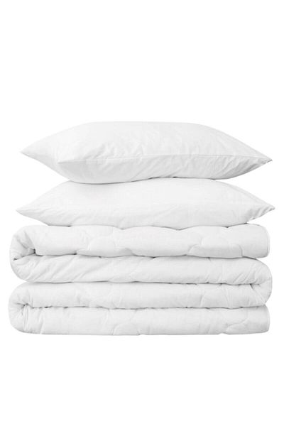 Schafer White Dreams 3-Piece Microfiber Double Quilt Pillow Set