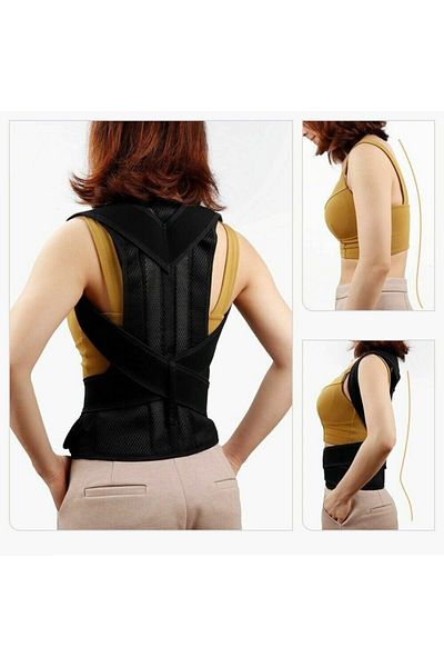ZEYZEN Unisex Black Back Straightening Corset Vest