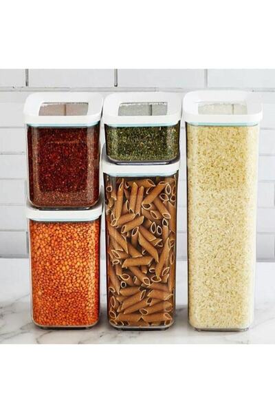 VİP AHMET Vip Ahmet Square Storage Container (Transparent) Set of 5 Vp-188