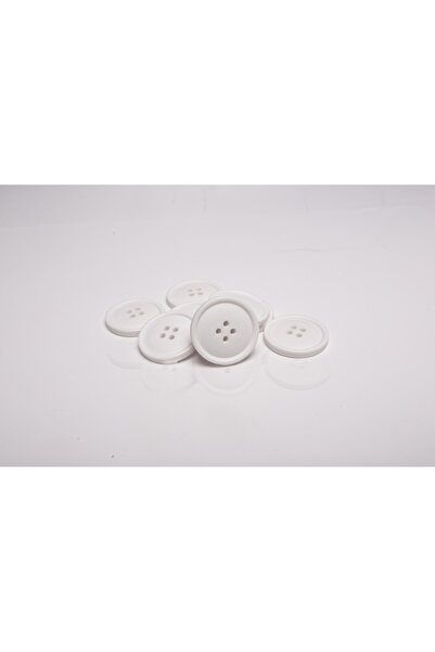 Anka Polyester Düğme Beyaz Dev Hırka Düğmesi Gri 28mm 8 Adet