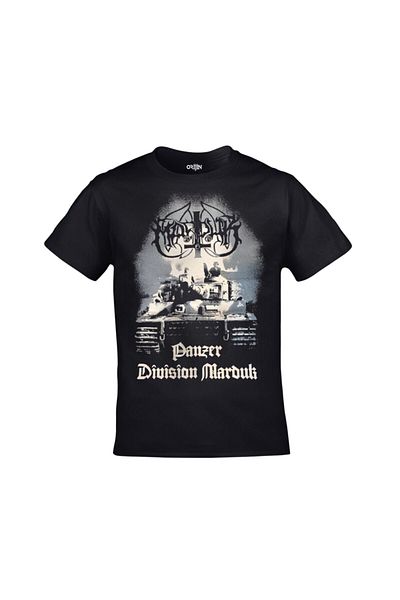 Orijin Tekstil Unisex Black Panzer Division Front and Back Printed T-Shirt