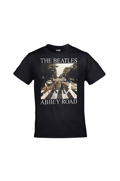 Orijin Tekstil Μπλουζάκι Unisex Black The Beatles Abbey Road με στάμπα