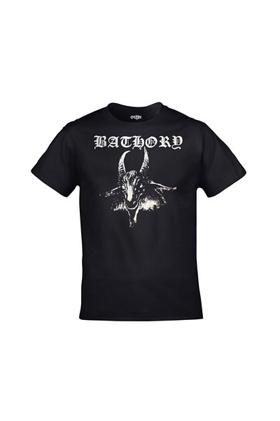Orijin Tekstil Unisex Black Bathory Front Back Printed Tshirt