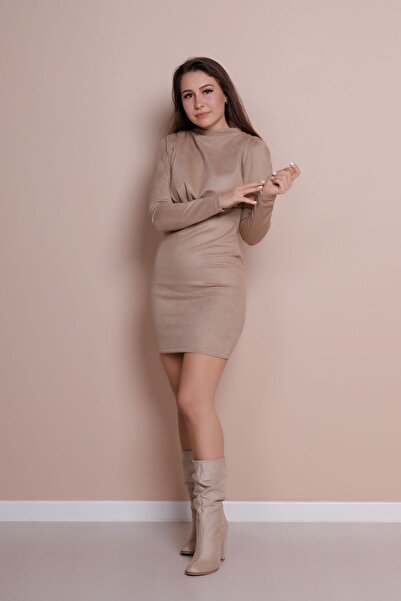 Bidoluelbise Γυναικείο μίνι φόρεμα με επένδυση ώμου βιζόν