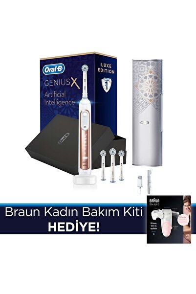Oral-B Genius 20000 Şarj Edilebilir Diş Fırçası Rosegold + Braun Epilatör