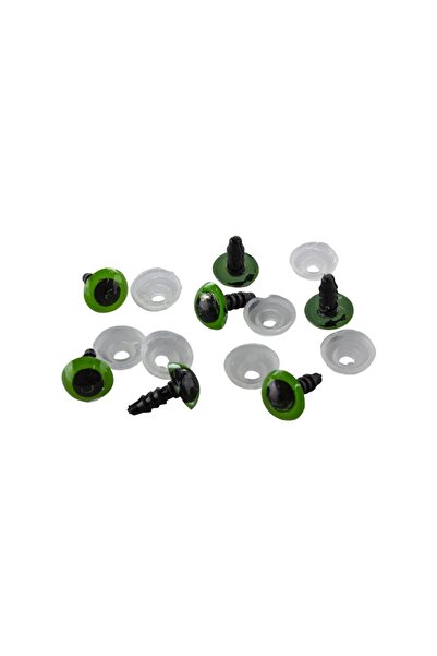 Özene Bezene 10 أزواج من عيون أميجورومي الخضراء الآمنة مقاس 14 ملم