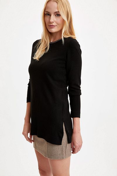DeFacto Collar Detailed Relax Fit Knitwear Tunic