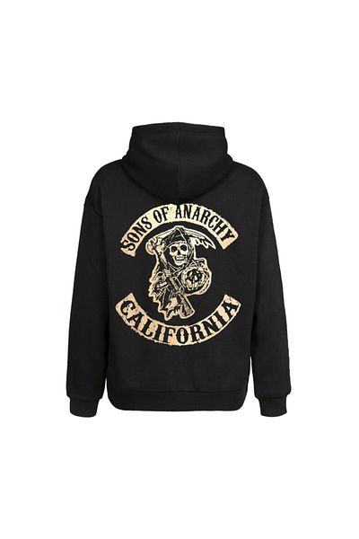 Orijin Tekstil Унисекс суичър с качулка с щампа отпред и отзад Sons Of Anarchy