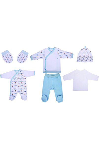 Sevi Bebe Erkek Bebek Mavi Prematüre Zıbın Seti 6'Lı