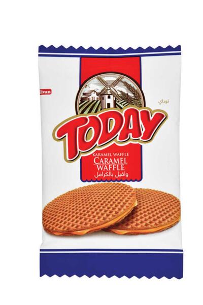 Elvan Today Caramel Waffle 22 gr 24 Adet 1 Kutu)