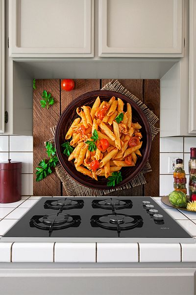 Tilki Dünyası Chicken Sauce Pasta Kitchen Stove Back Sticker