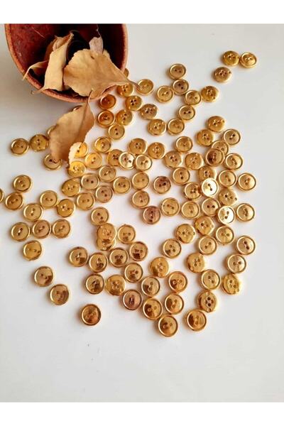 canan dizayn 11,5 χιλιοστά, 2 τρύπες, χρυσό μεταλλιζέ κουμπί, συσκευασία 20 τ...