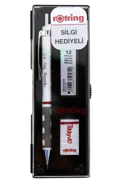 Rotring Tikky Tip Pen Set (versatil Cashmere + Eraser + 0.7 Tip) White
