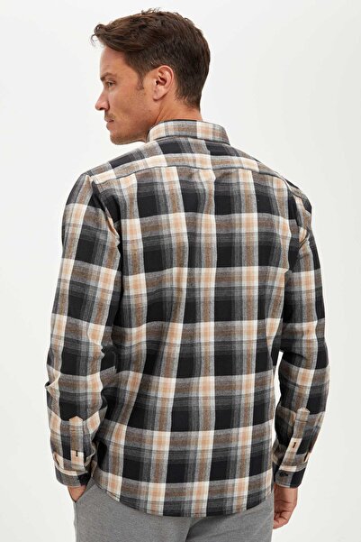 DeFacto Modern Fit Ekose Desenli Uzun Kollu Oduncu Gömlek