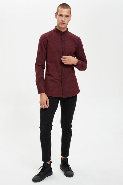 DeFacto Риза с дълъг ръкав Slim Fit Woodjack