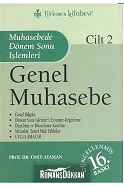 Türkmen Kitabevi Genel Muhasebe Cilt: 2 - Ümit Ataman